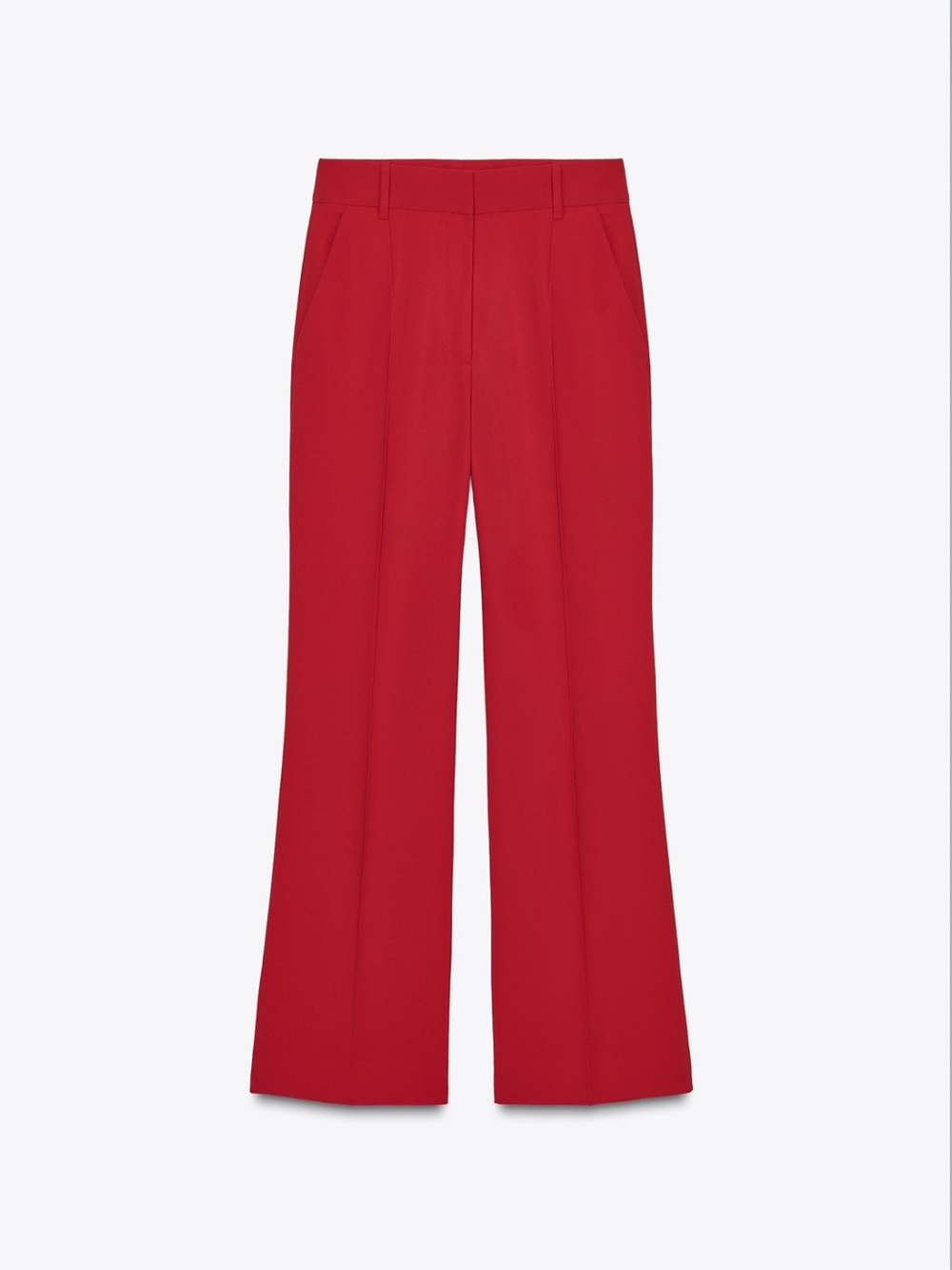 Zara Red High-Rise Wide-Leg Trousers